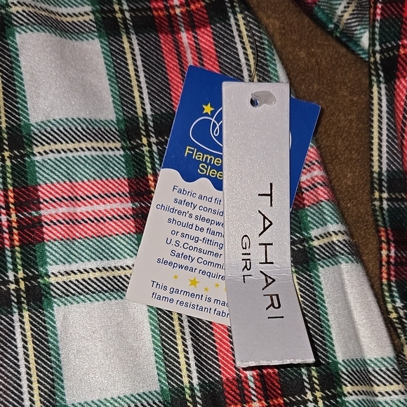 New Tahari Red Plaid Kids Nightgown Size 3T - Picture 3 of 4